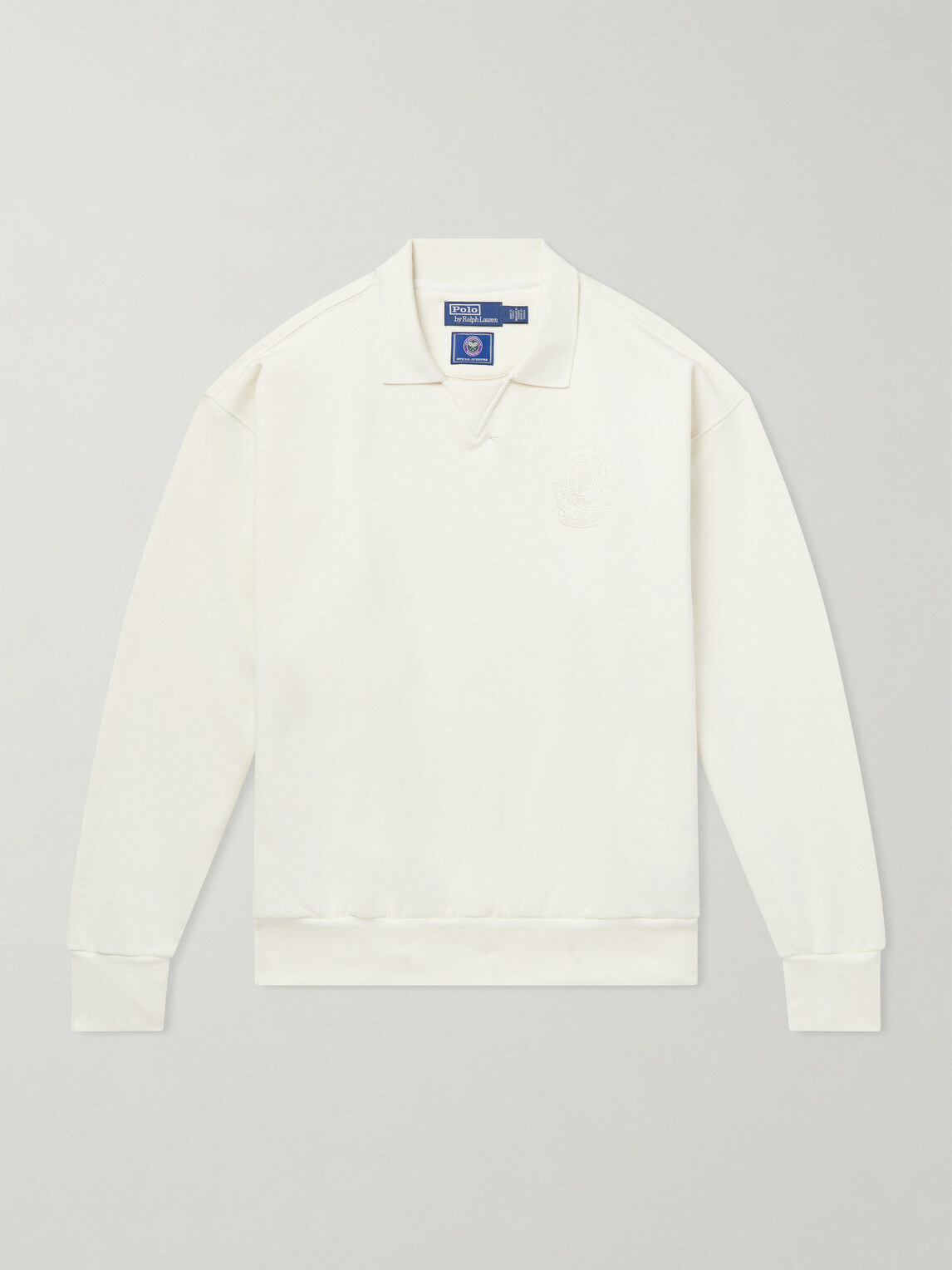 Polo Ralph Lauren - Wimbledon Logo-Embroidered Cotton Sweatshirt - White