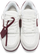 Off-White White & Burgundy Out Of Office Sneakers