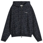 TTT MSW Men's Dog Embroidery Zip Hoodie in Navy