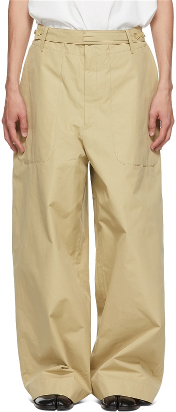 Photo: Hed Mayner Beige Cotton Belted Trousers