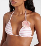 Same Rose floral-appliqué bikini top