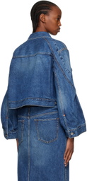 sacai Blue Flared Denim Jacket