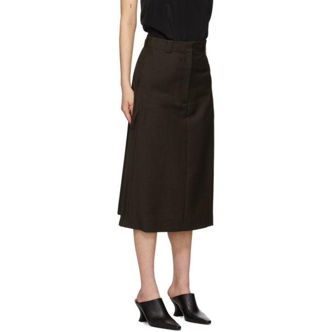 Eftychia Brown Side Zipped Skirt