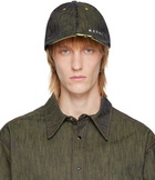 Marni Green & Yellow Distressed Denim Cap