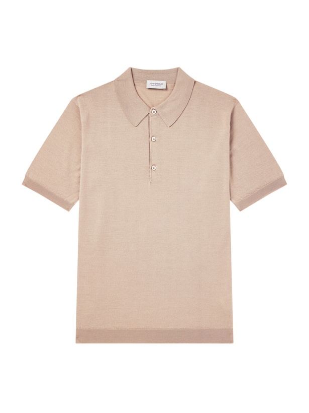 Photo: John Smedley - Macloud Knitted Merino Wool Polo Shirt - Neutrals