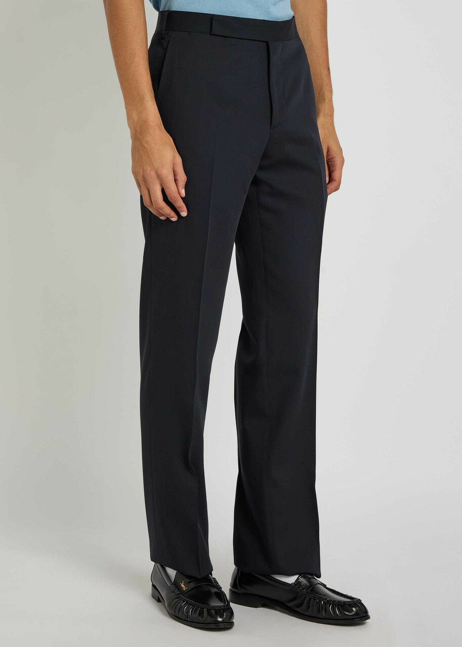 Lardini Straight-leg Wool Trousers Navy