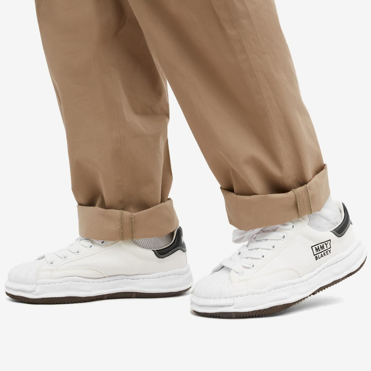 Maison MIHARA YASUHIRO Men's Blakey Low Original Sole Canvas Sneakers in White