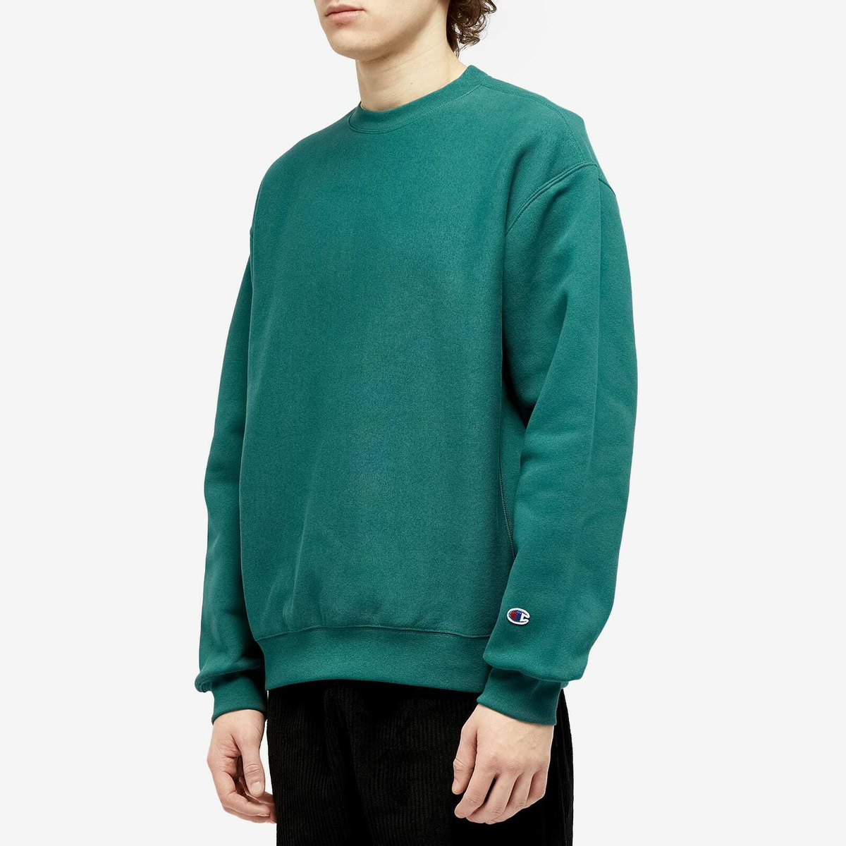 Champion Reverse Weave Men's Classic Crew Sweat in Green