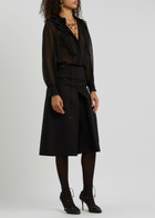 Chloe Ruffled Silk-chiffon Blouse Black