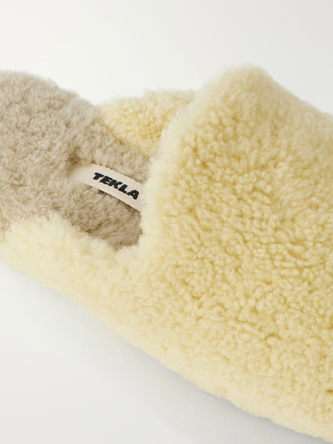 TEKLA - Auralee Two-Tone Shearling Slippers - Neutrals