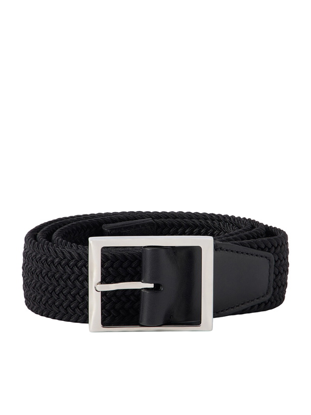 Photo: Berluti - 3.8cm Leather-Trimmed Braided Belt - Black