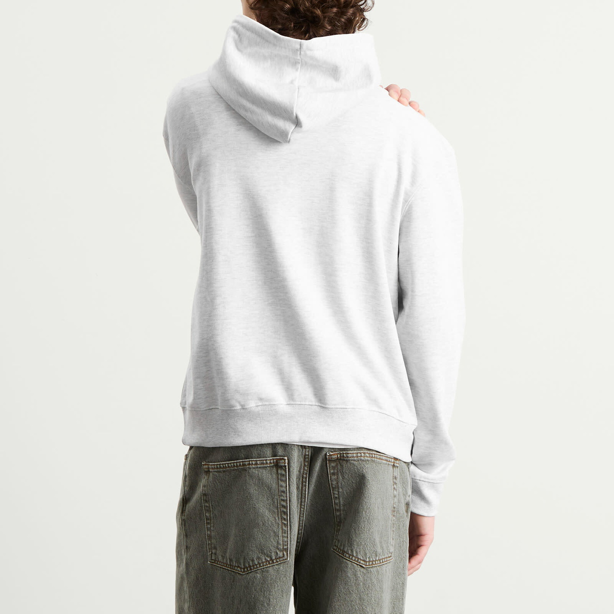POSTAL Men's Spider Print Hoodie in Marl Grey