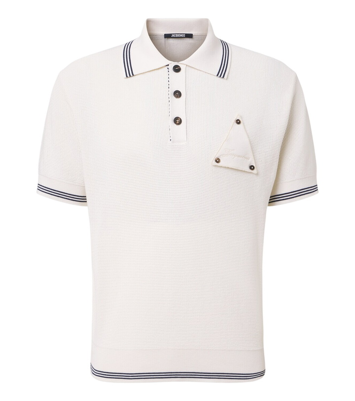 Photo: Jacquemus Voilier waffe-knit silk and cotton polo shirt