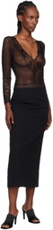 Yasmine Eslami Black Tina Long Sleeve Bodysuit