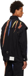 Feng Chen Wang Black Tie-Dyed Denim Jacket