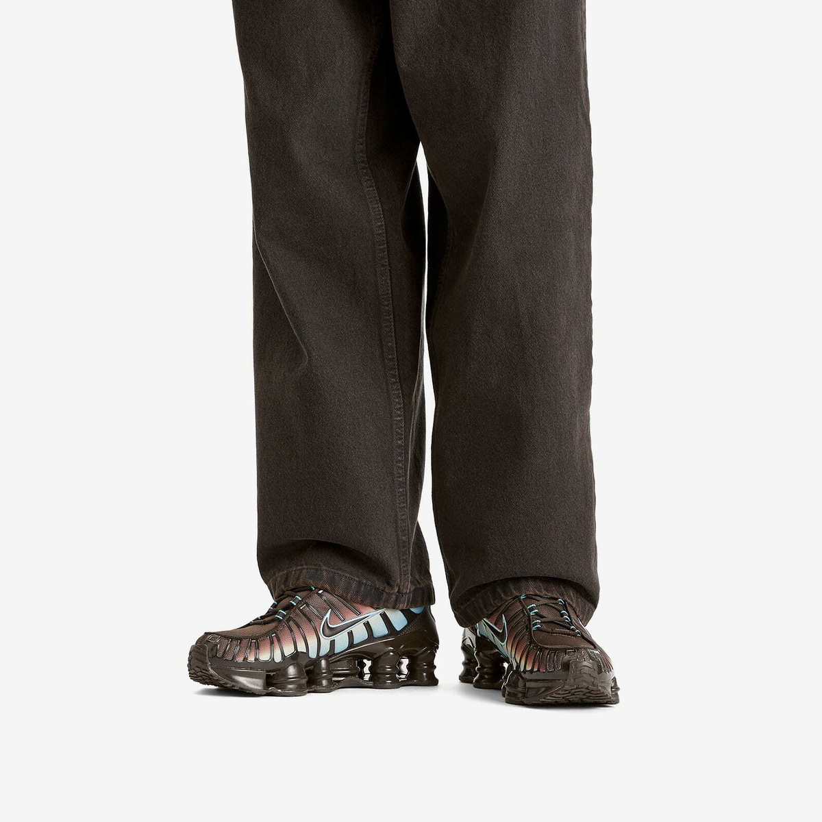 Nike Women's W Shox TL Sneaker in Velvet Brown/Denim/Desert Khaki