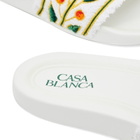 Casablanca Women's Embroidered Terry Slides in White
