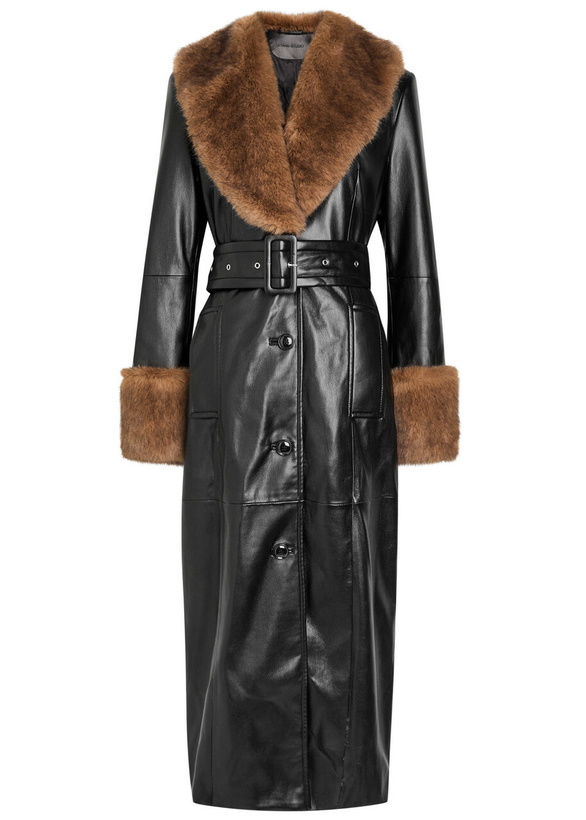 Stand Studio Black Sarai Faux-Leather Midi Dress Stand Studio Stand Studio Black Sarai Faux-Leather Midi Dress Stand Studio