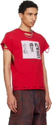 HYACYN Red EET Distressed Gloves T-shirt