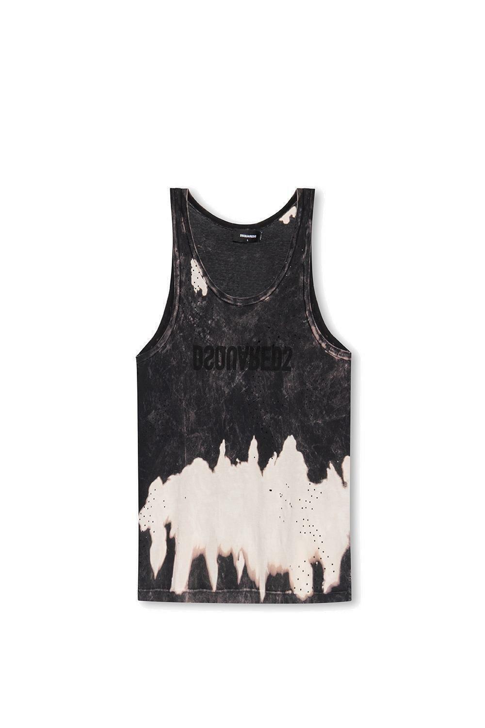 Dsquared2 Black Distressed Tank Top Dsquared2