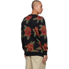 WACKO MARIA Black Jacquard Flower Sweater