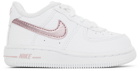 Nike Baby White & Pink Force 1 Sneakers