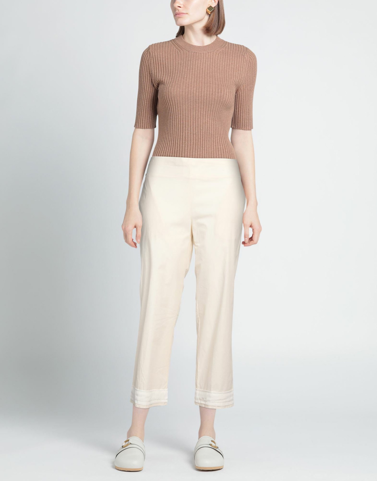 Alessia Santi Womens Pants Ivory