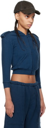 GREG ROSS Navy Shrunken Military Hoodie