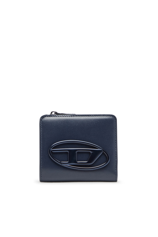 Photo: Diesel Zipped leather card holder - Zip-Round Wallets Mens in Blue