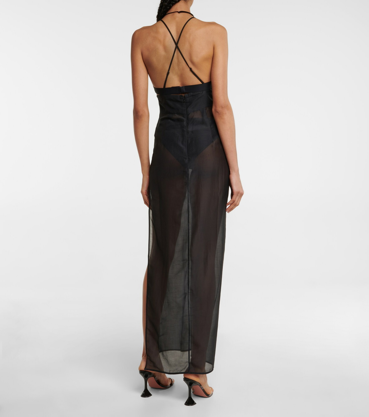 Nensi Dojaka - Cotton and silk mesh maxi dress Nensi Dojaka