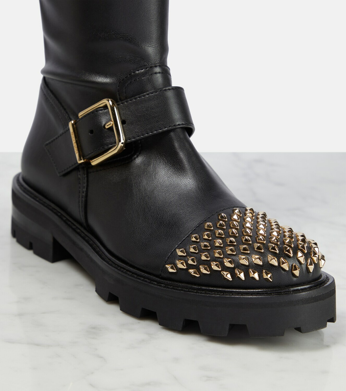 JIMMY CHOO 関税込み Biker II leather boots New Nwob Jimmy Choo Women's BIKER II TALL Black Leather Knee