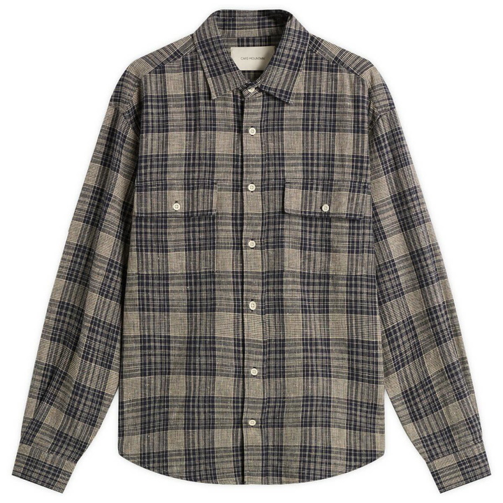 Photo: Café Mountain Men's Double Pocket Heritage Shirt in Navy Slub Check