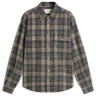 Café Mountain Men's Double Pocket Heritage Shirt in Navy Slub Check
