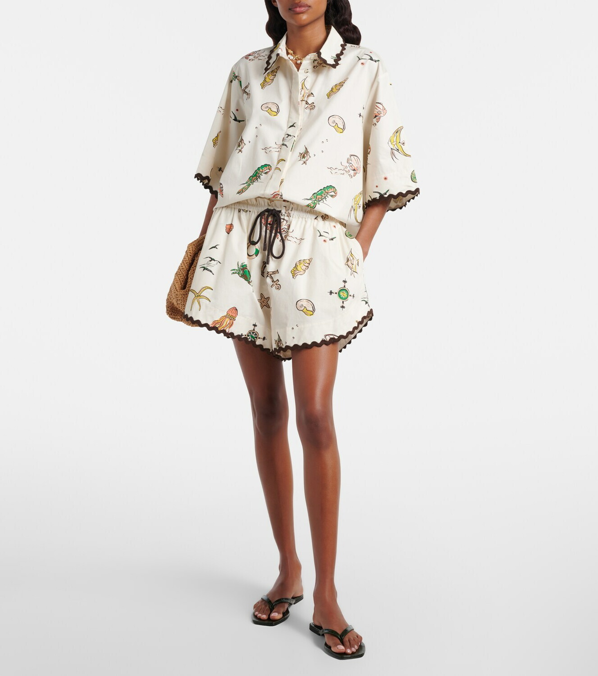 Alémais Printed cotton shorts