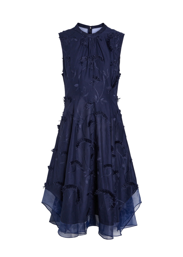 Photo: 3.1 Phillip Lim Floral-embroidered Fringed Cotton Midi Dress Navy