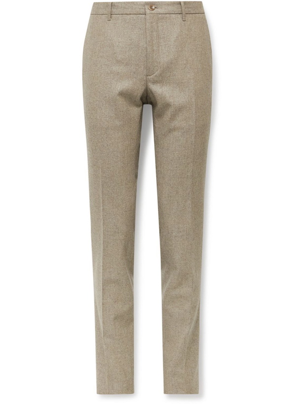 Photo: Incotex - Slim-Fit Virgin Wool-Flannel Trousers - Neutrals