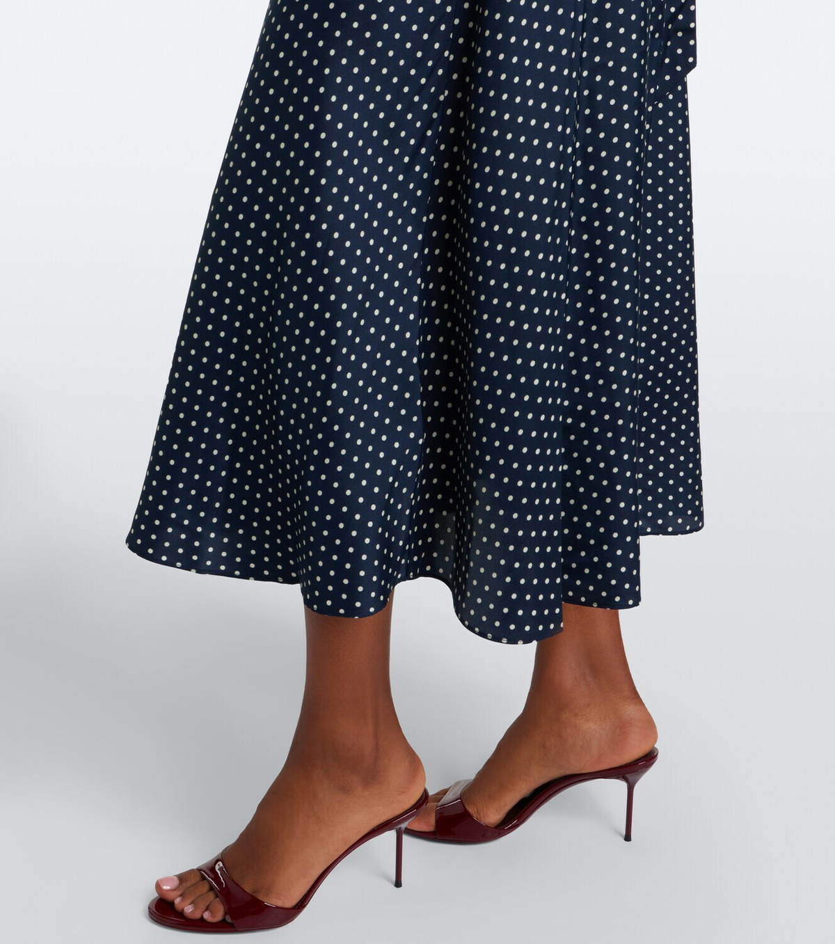 Dôen Tahlia polka dot silk-blend midi dress