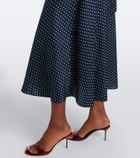 Dôen Tahlia polka dot silk-blend midi dress