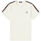 Fred Perry Men's Contrast Tape Ringer T-Shirt in Ecru/Whisky Brown