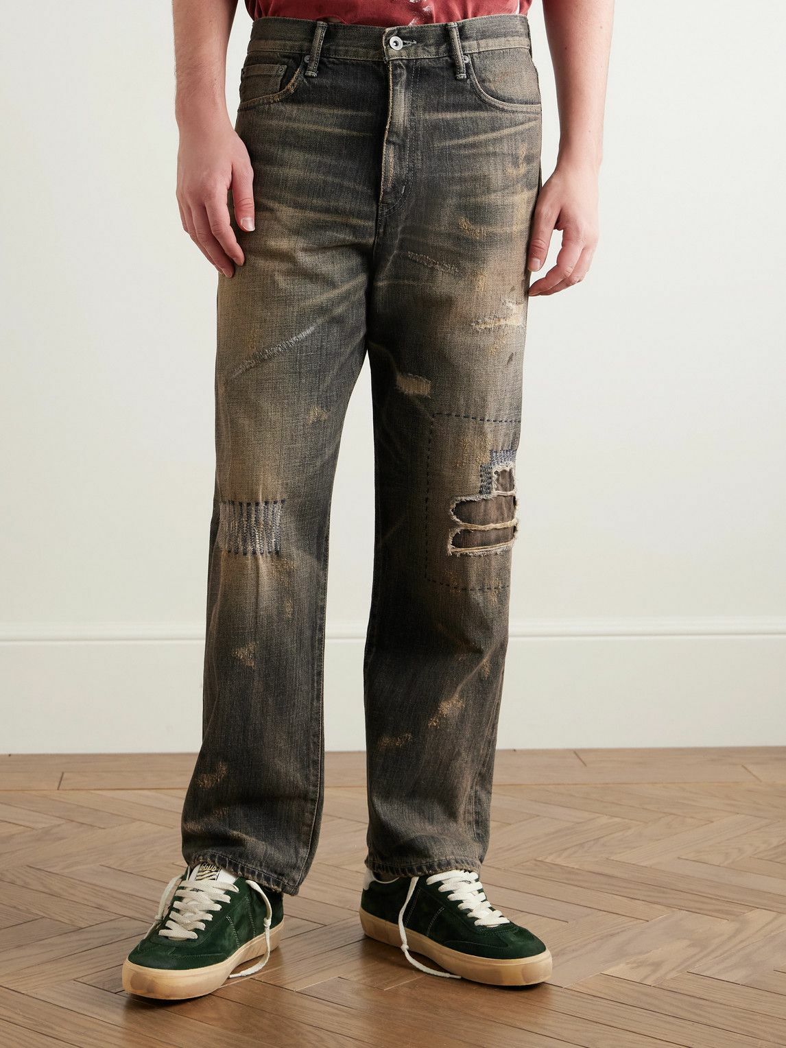Neighborhood - Savage Straight-Leg Distressed Jeans - Black