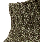 Camoshita - Mélange Knitted Rollneck Sweater - Green