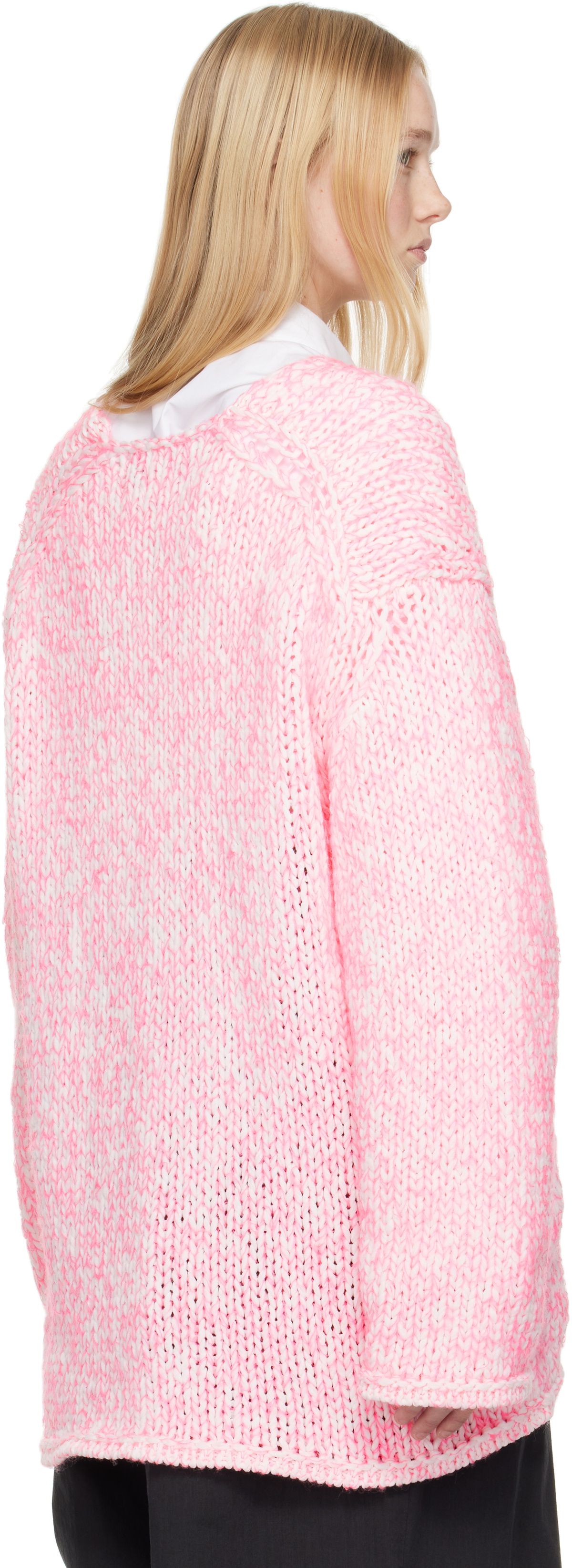 Comme des Garçons Homme Plus Pink Lily Yarn Sweater