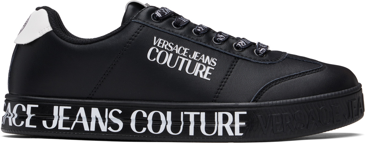 Versace Jeans Couture Men\'s Court 88 Leather Low-Top Sneakers Versace Jeans Couture Black Logo Court 88 Sneakers Versace main image 2
