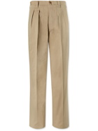 GIULIVA HERITAGE - Umberto Tapered Pleated Wool Trousers - Neutrals