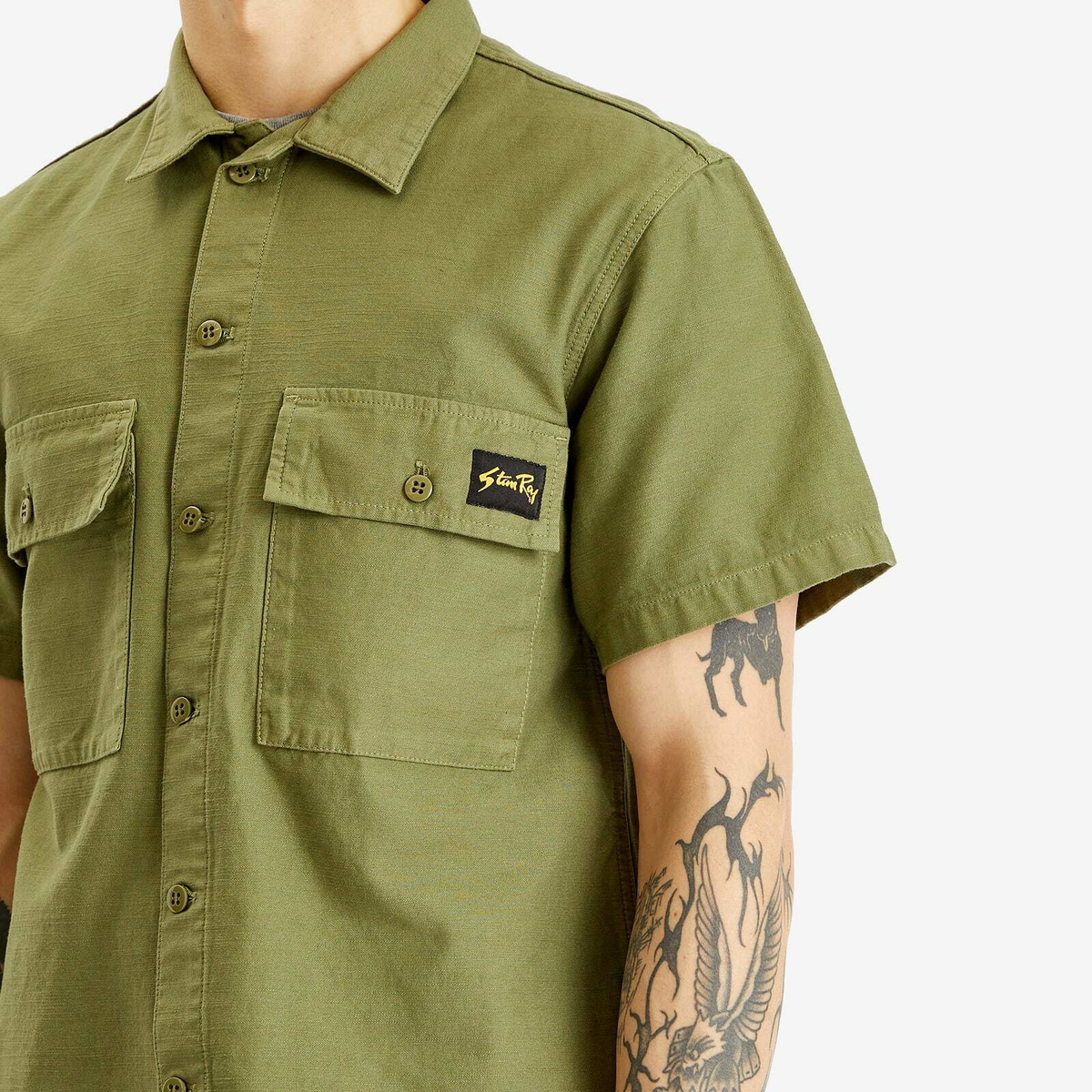 Stan Ray Men's Patchwork CPO Shirt in Olive