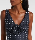 Rodarte Polka-dot silk twill minidress