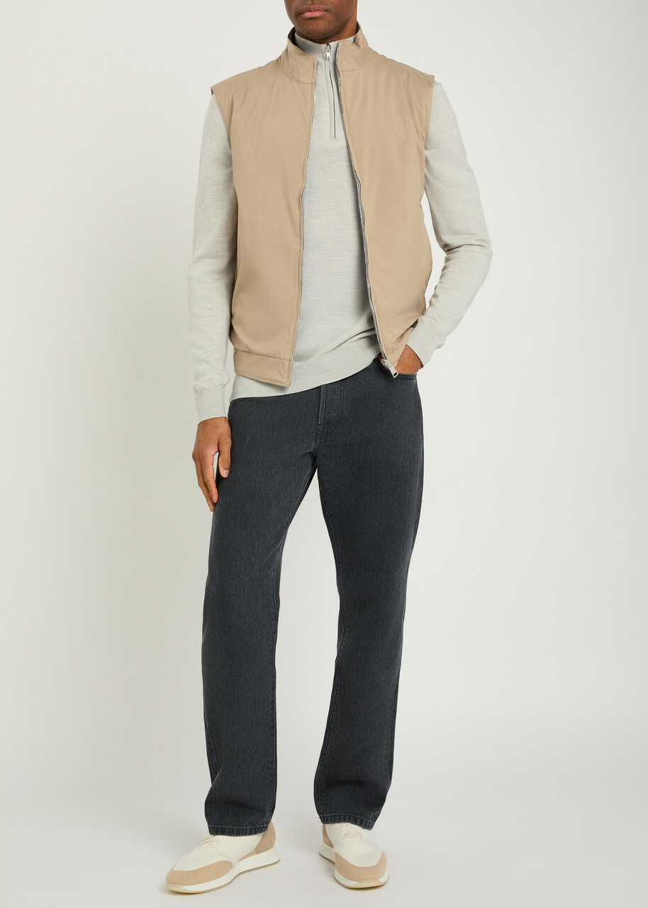 Aurélien Quilted Reversible Shell Gilet Beige
