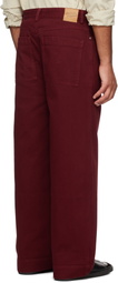Maison Kitsuné Red Relaxed Overdye Denim Jeans