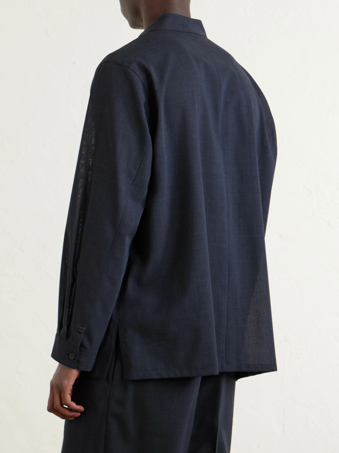 ATON - Wool-Gauze Shirt - Blue