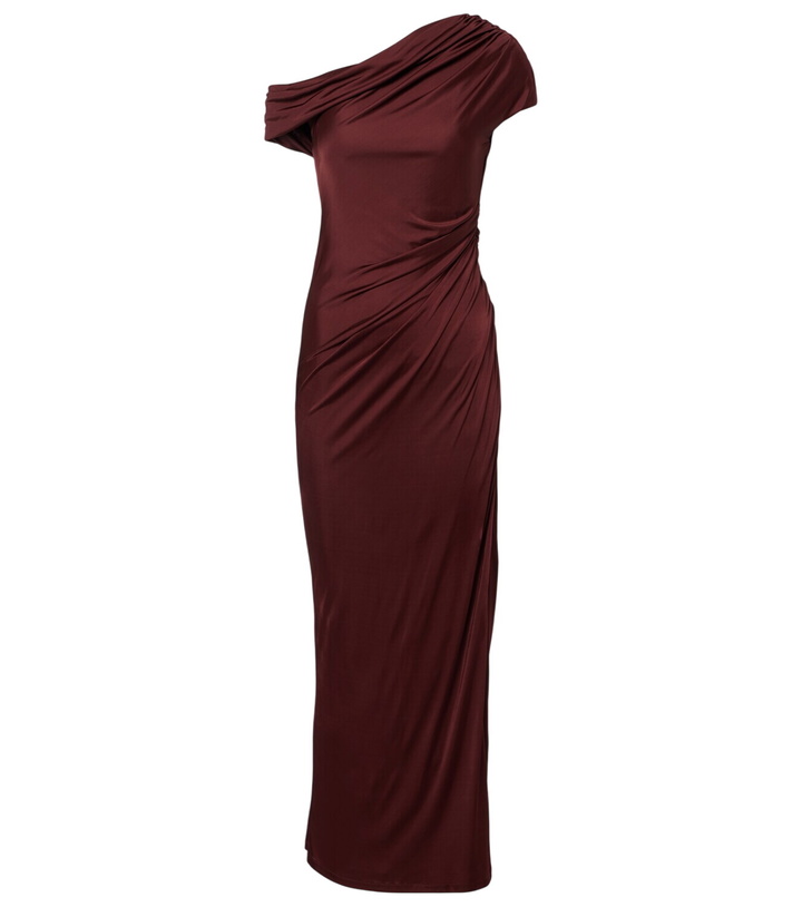 Photo: Galvan Asymmetric draped jersey maxi dress